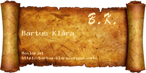 Bartus Klára névjegykártya