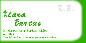 klara bartus business card